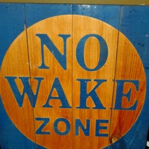 No Wake Zone Sign